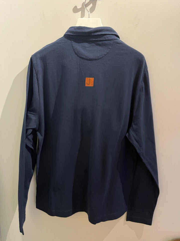 Navy long-sleeved organic cotton T-shirt