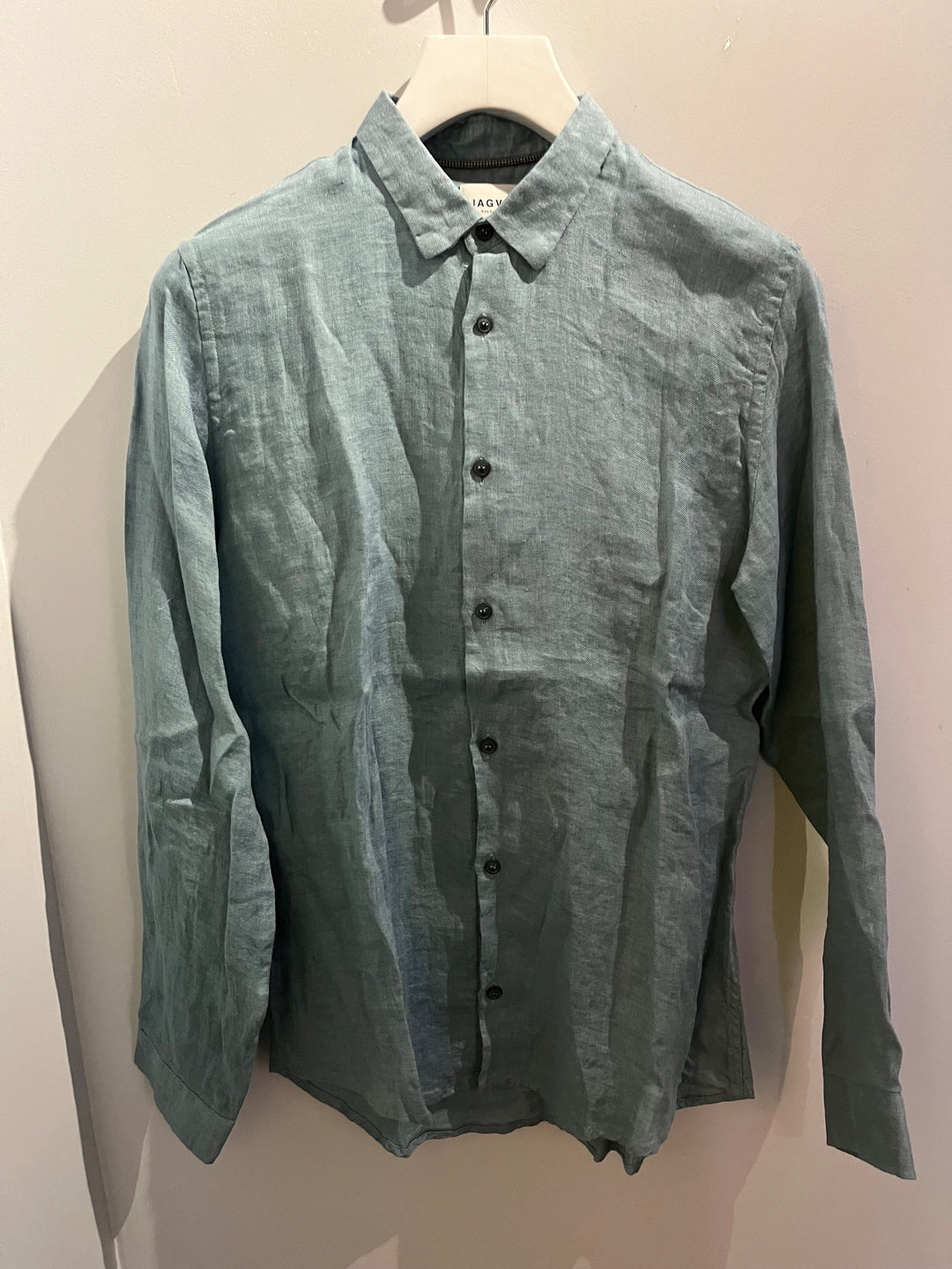 Mottled orange linen shirt