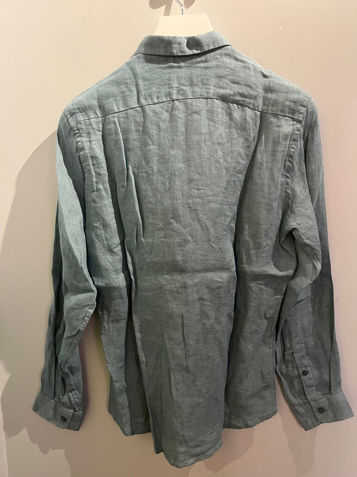Mottled orange linen shirt