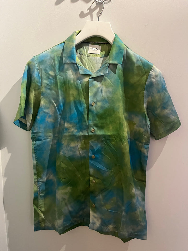 Mottled orange linen shirt