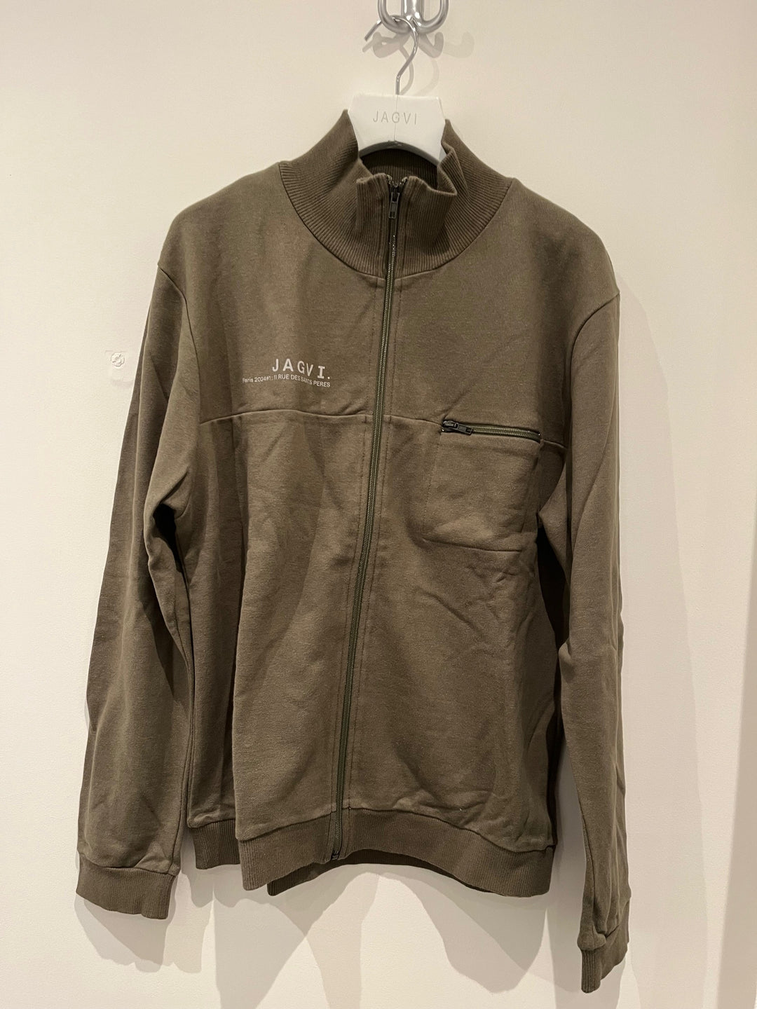 Sweat zippé coton bio col haut