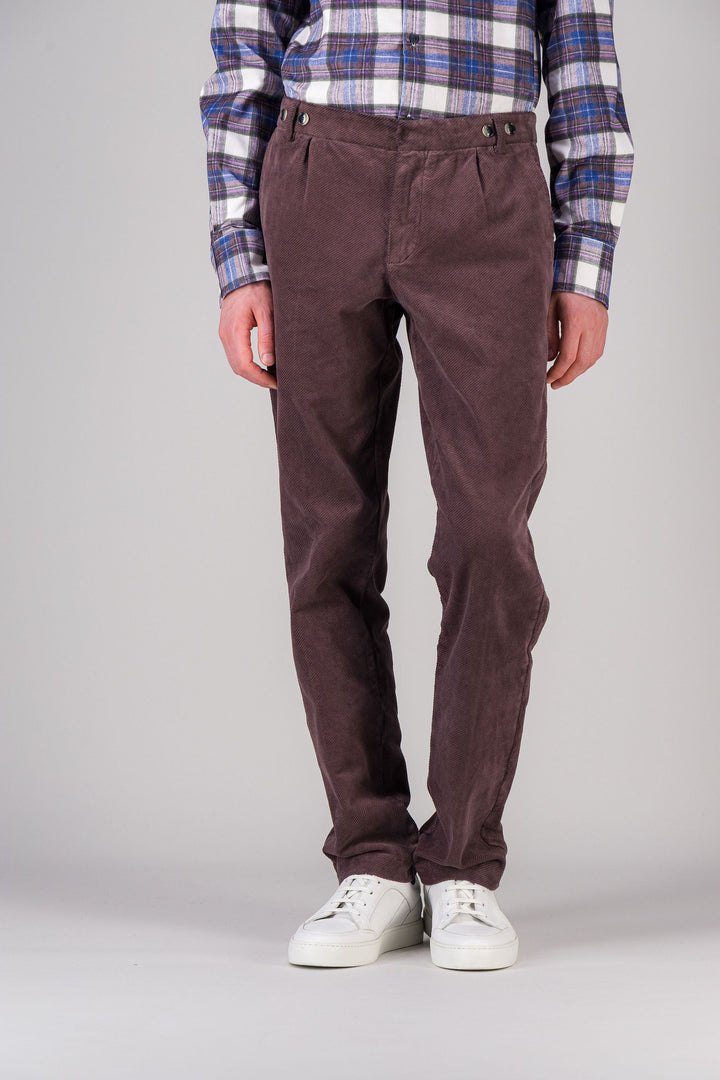City pant en velours marron