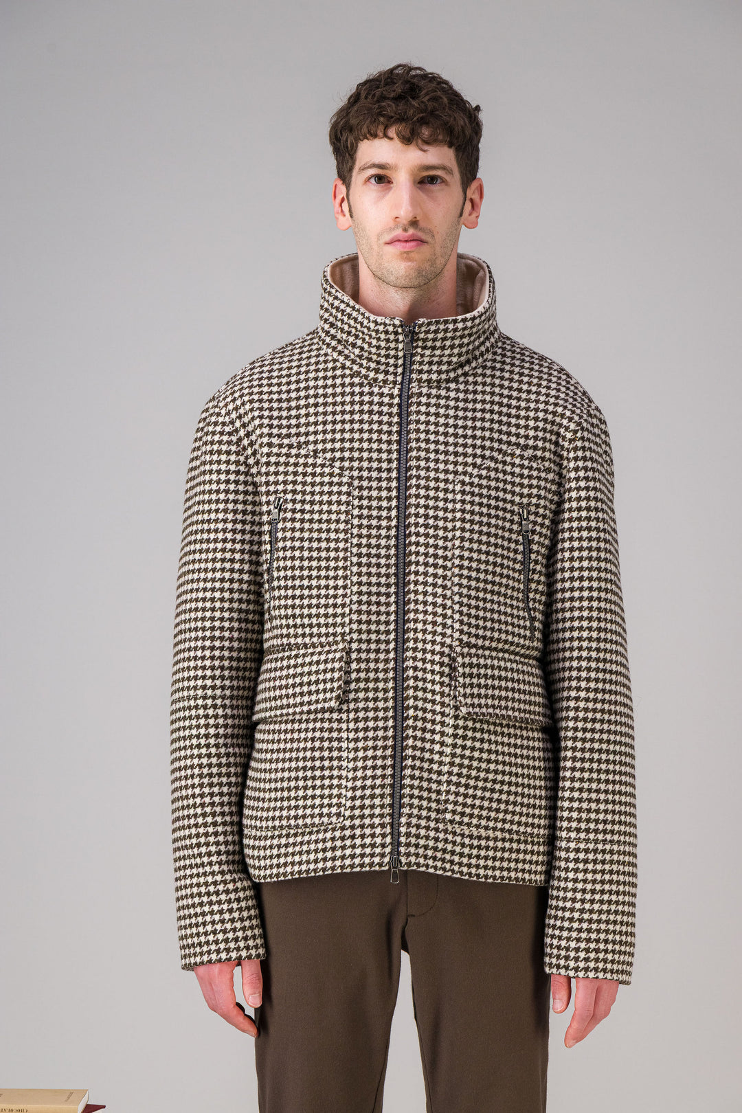 "Pied de Poule" design padded Wool Jacket