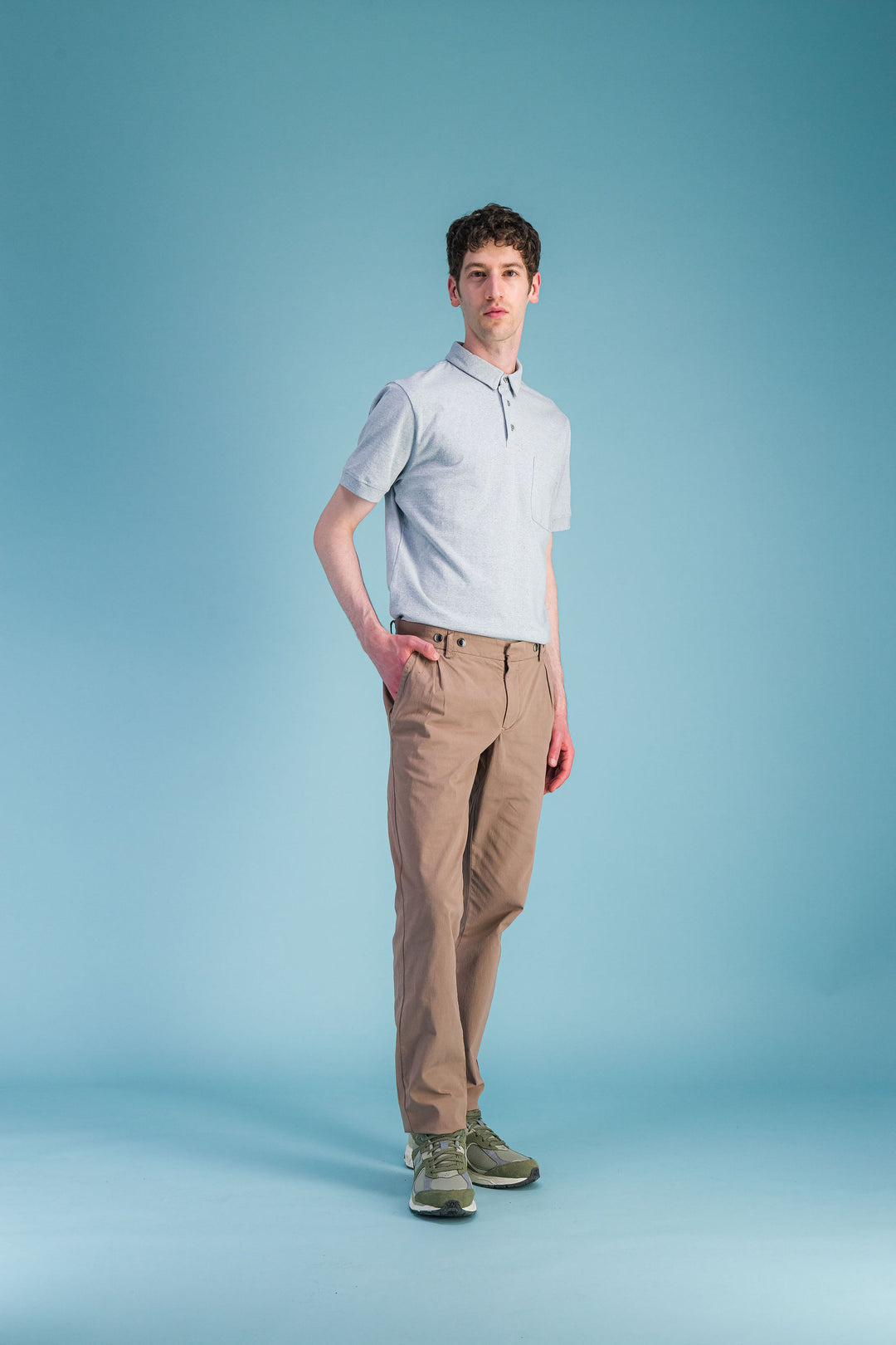 Polo en coton bio bleu ciel