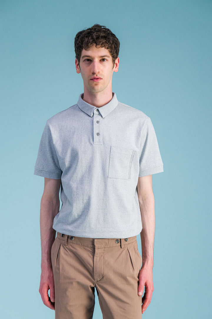 Polo en coton bio bleu ciel