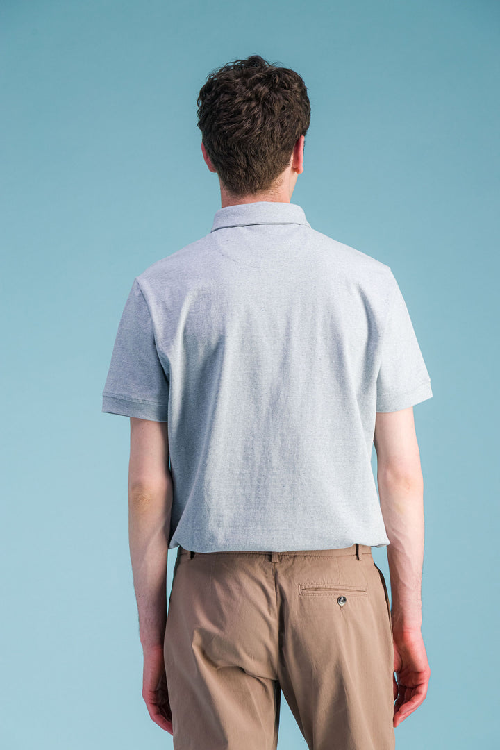 Polo en coton bio bleu ciel