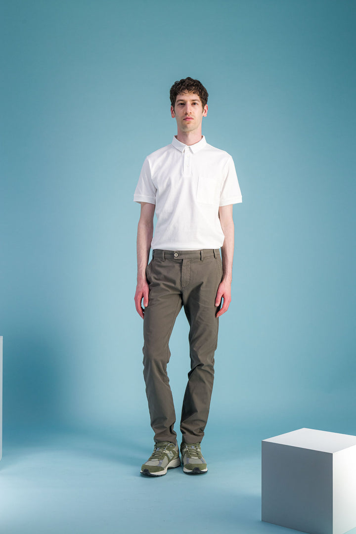 Polo en coton bio ecru