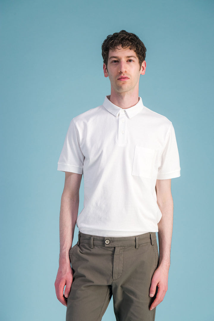 Polo en coton bio ecru