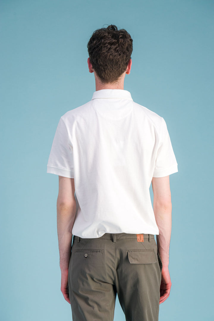 Polo en coton bio ecru