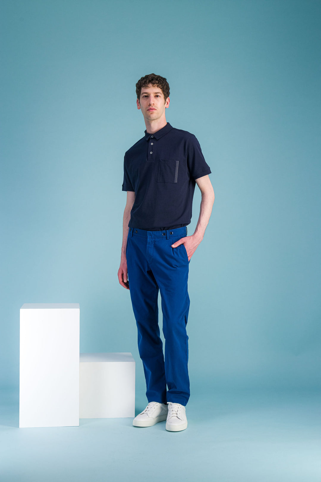 Polo en coton bio marine