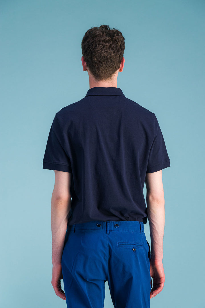Polo en coton bio marine