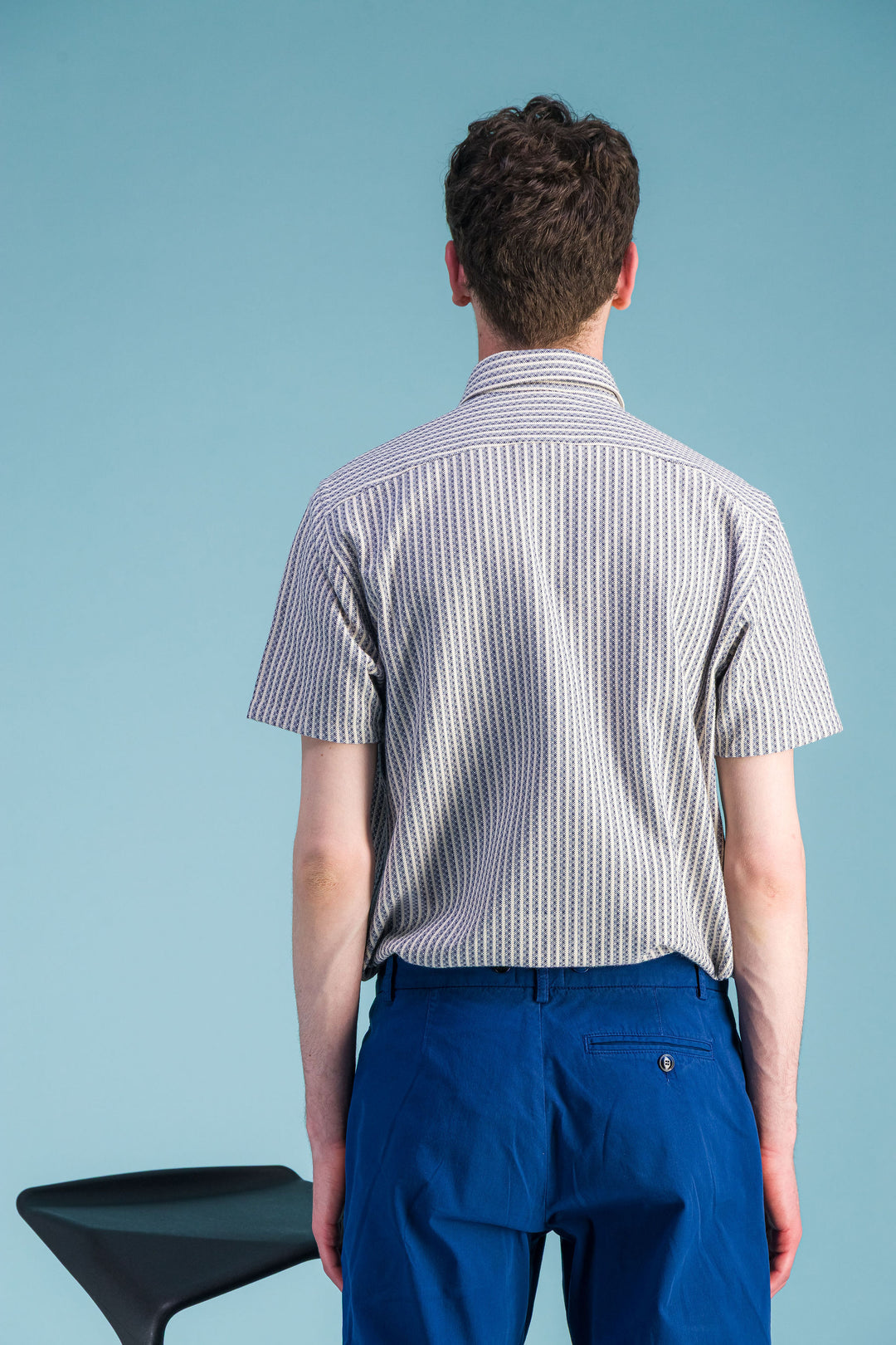 Chemise coton Bio gaufré à rayures