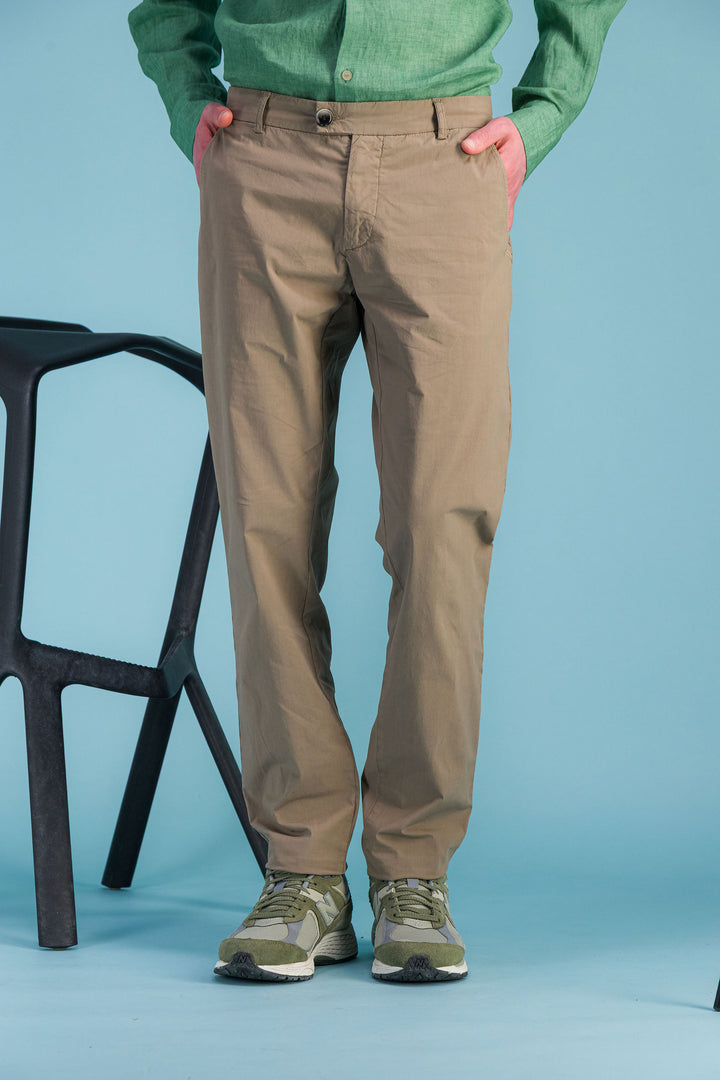 City trousers lightweight organic cotton beige