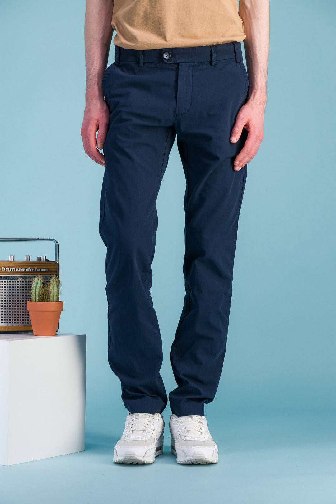 City trousers lightweight organic cotton navy