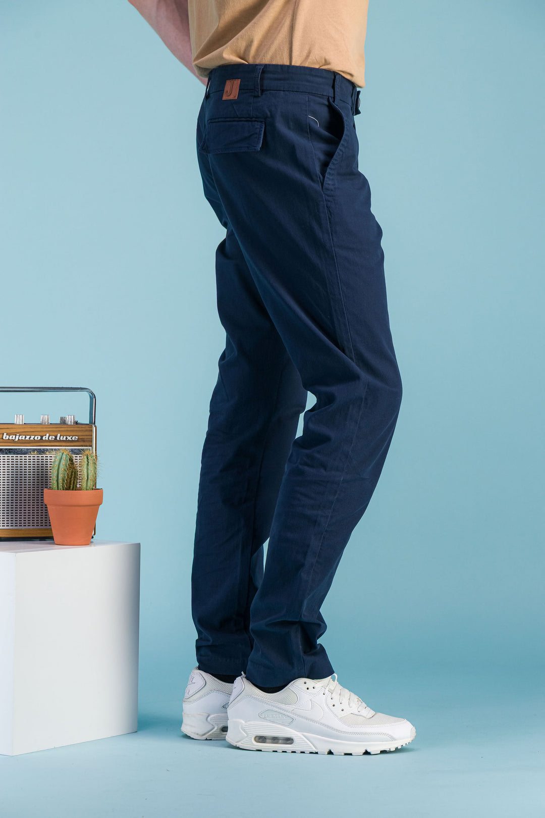 City trousers lightweight organic cotton navy