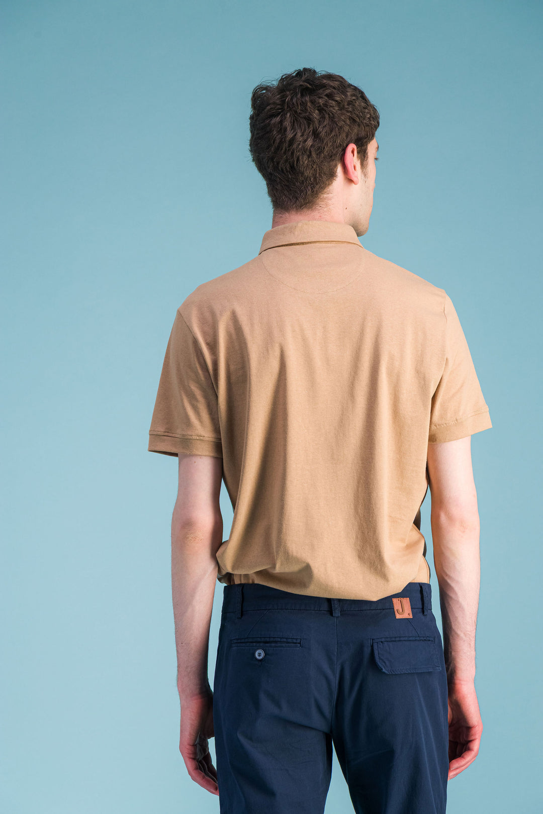 Polo en coton bio beige