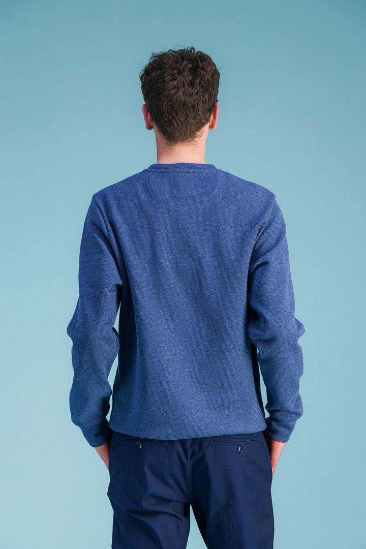 Navy wool cotton sweater