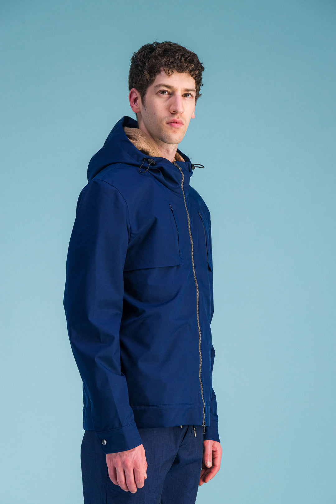 Alpinist’ waterproof jacket ocean blue
