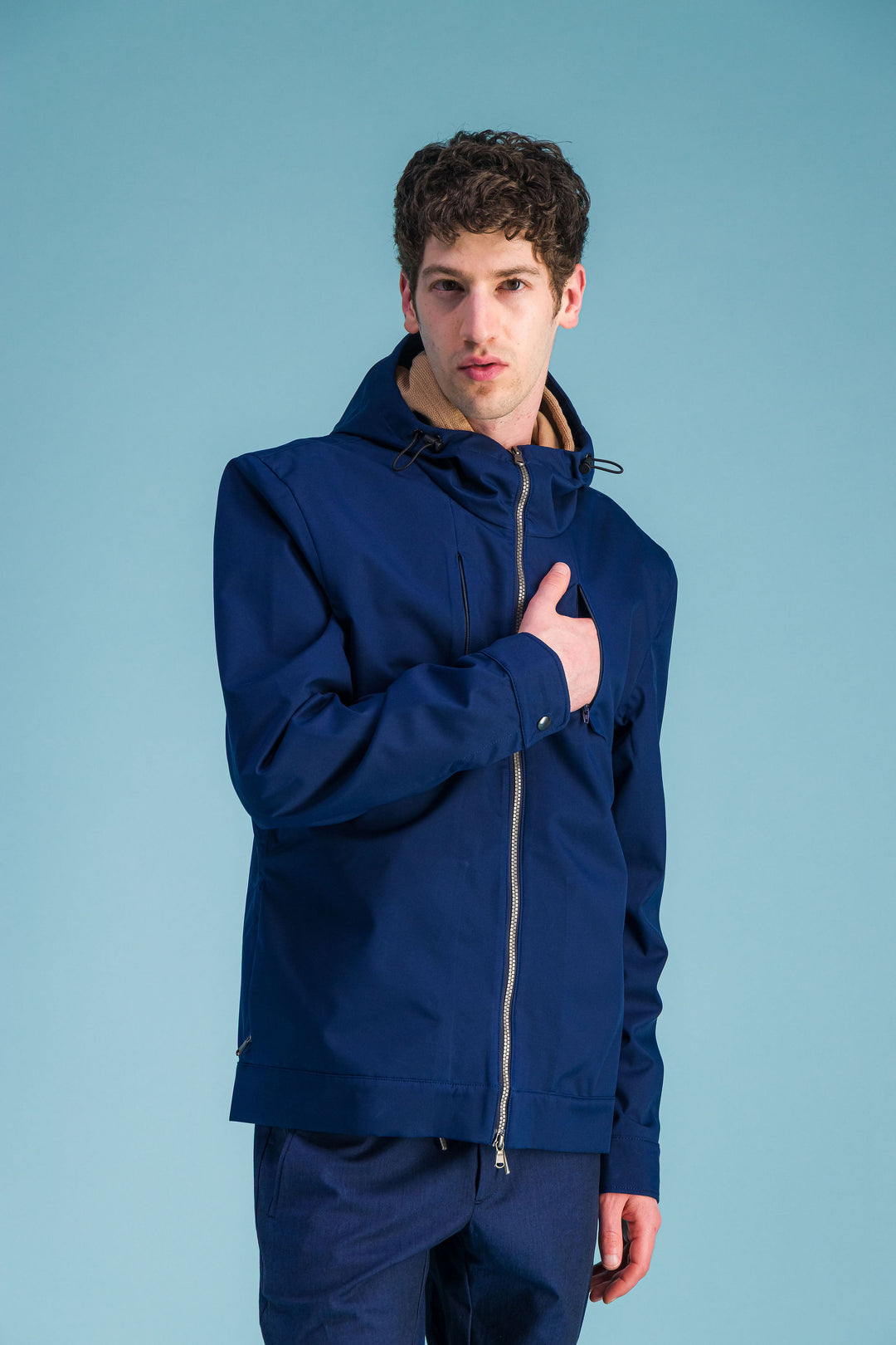 Alpinist’ waterproof jacket ocean blue