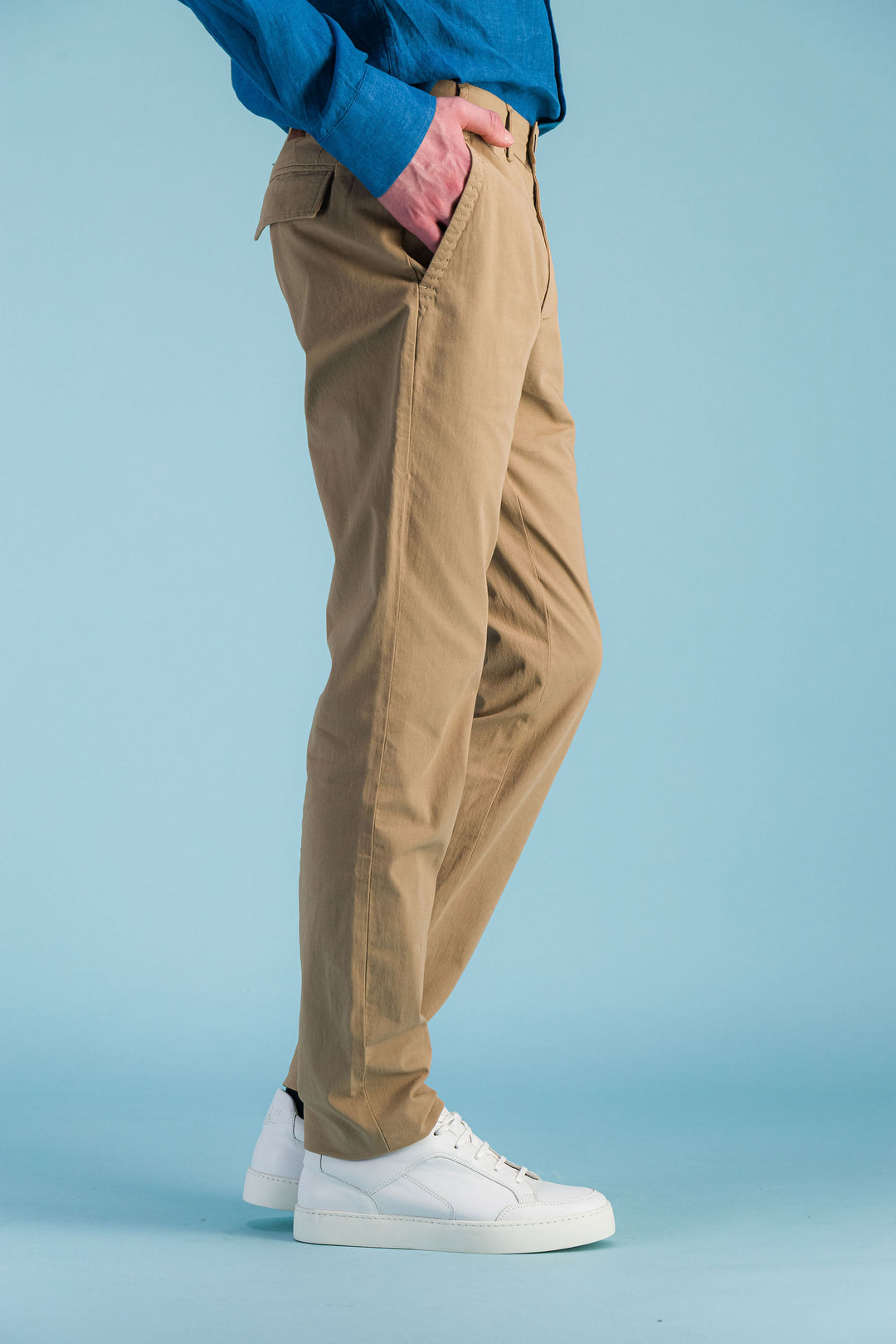 City trousers lightweight organic cotton beige