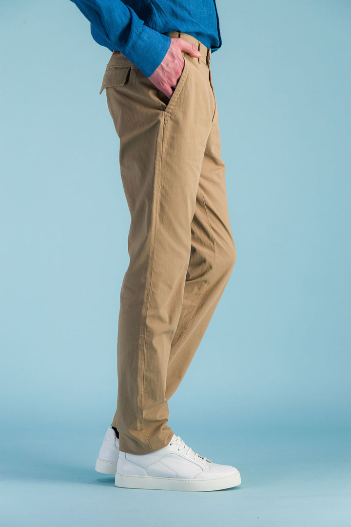 City trousers lightweight organic cotton beige