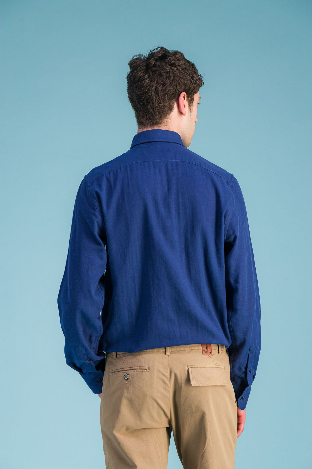 Chemise en coton léger bleu océan