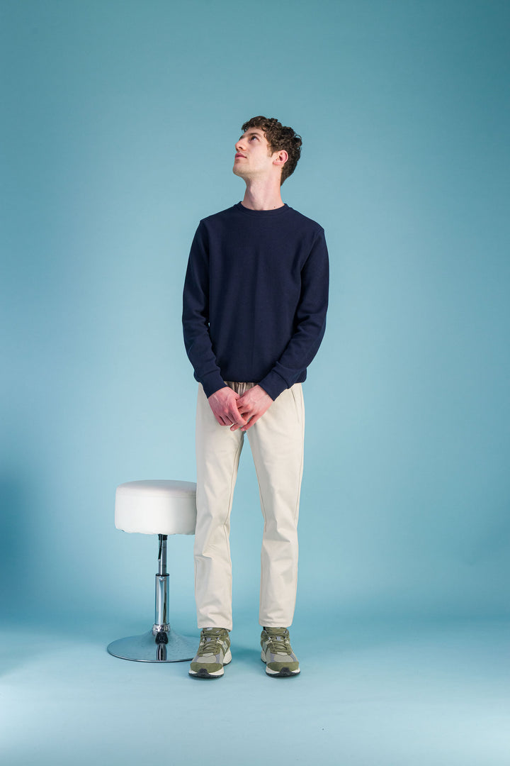 Navy wool cotton sweater