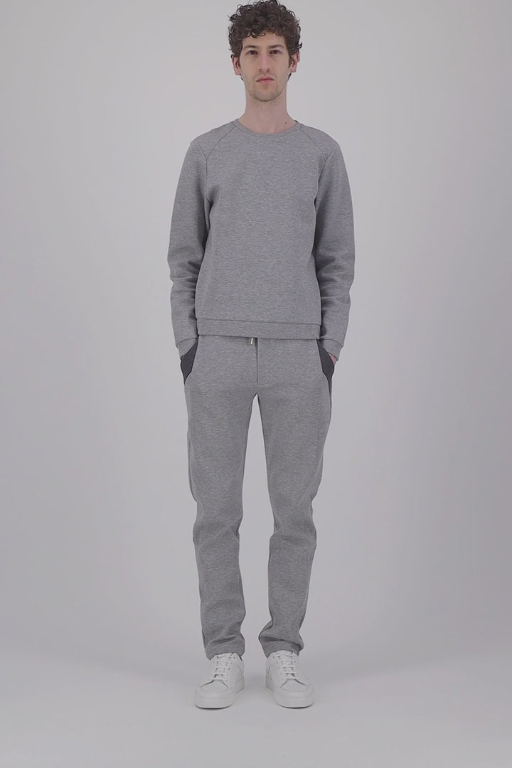 Charcoal Japanese organic cotton piqué sweatshirt