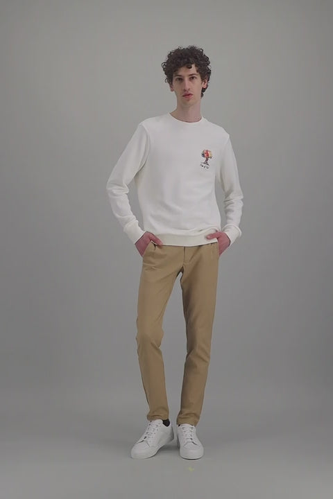 Beige Japanese organic cotton sweatshirt