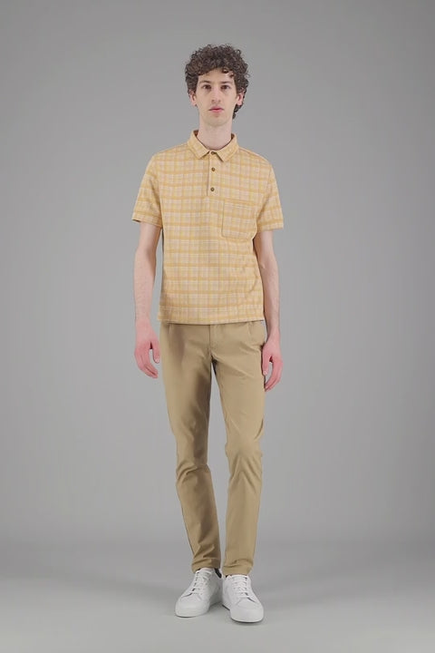 Orange checkered polo shirt