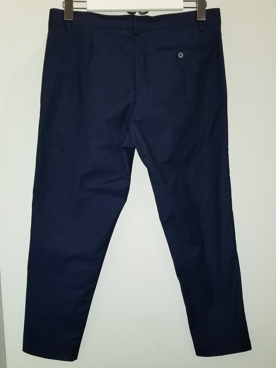 Pantalon à pinces en coton bio bleu