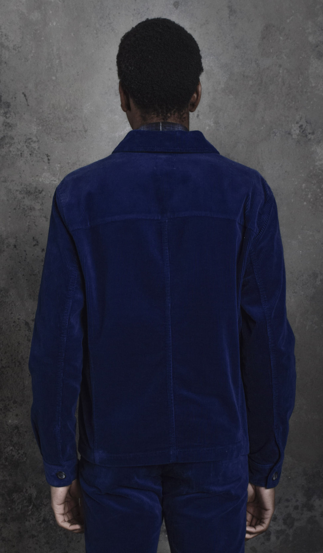 Workwear jacket in blue velvet