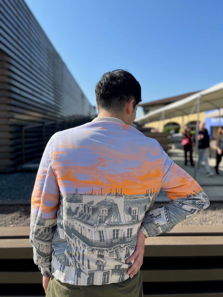 Veste Bomber jacquard "les toits de Paris"