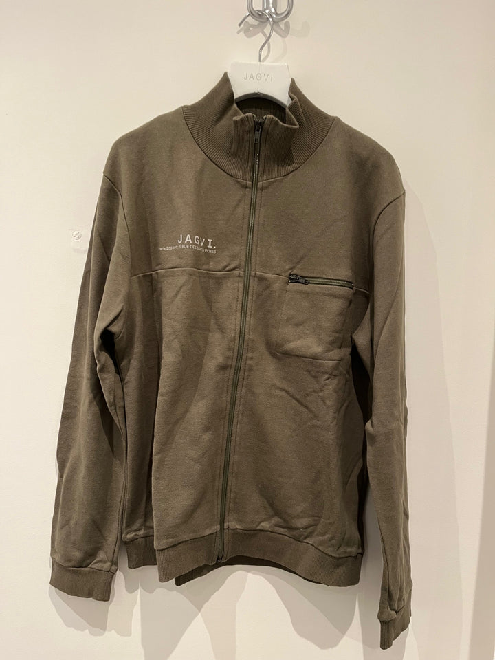 Sweat zippé coton bio col haut