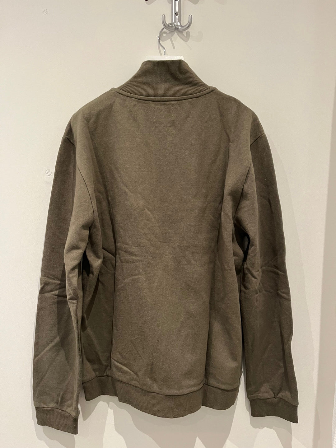 Sweat zippé coton bio col haut