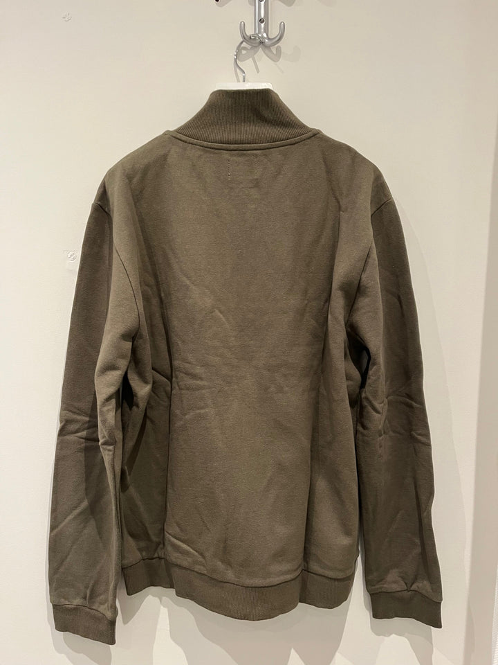 Sweat zippé coton bio col haut