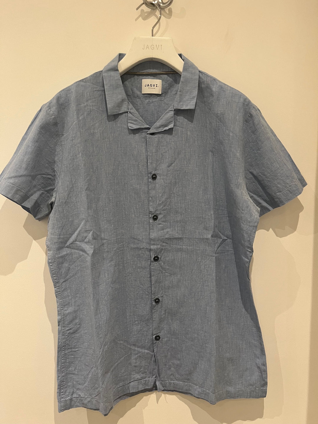 Chemise coton léger chiné bleu ciel