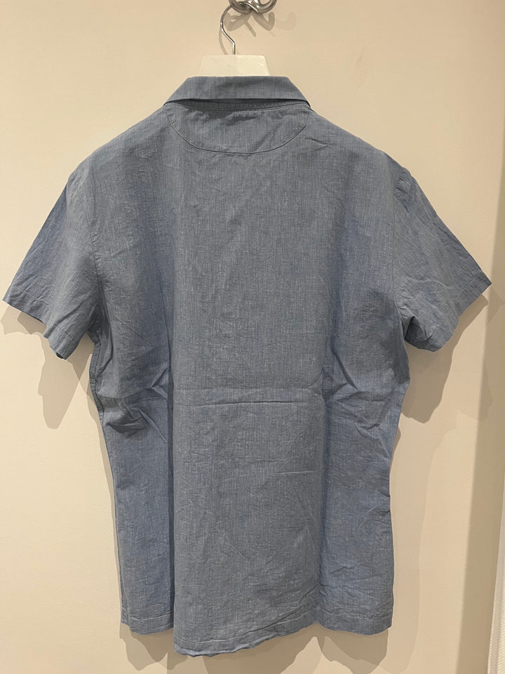Chemise coton léger chiné bleu ciel