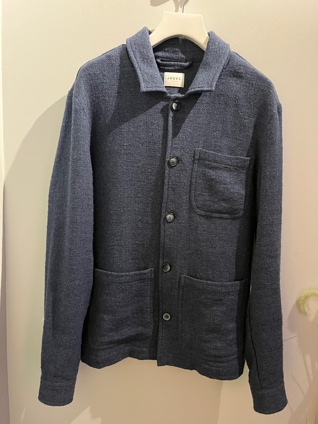 Navy blue recycled wool jacket