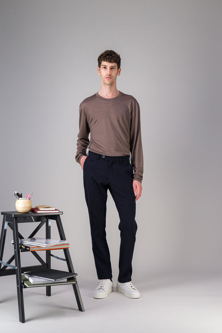 Premium’ organic cotton T Shirt mottled blue