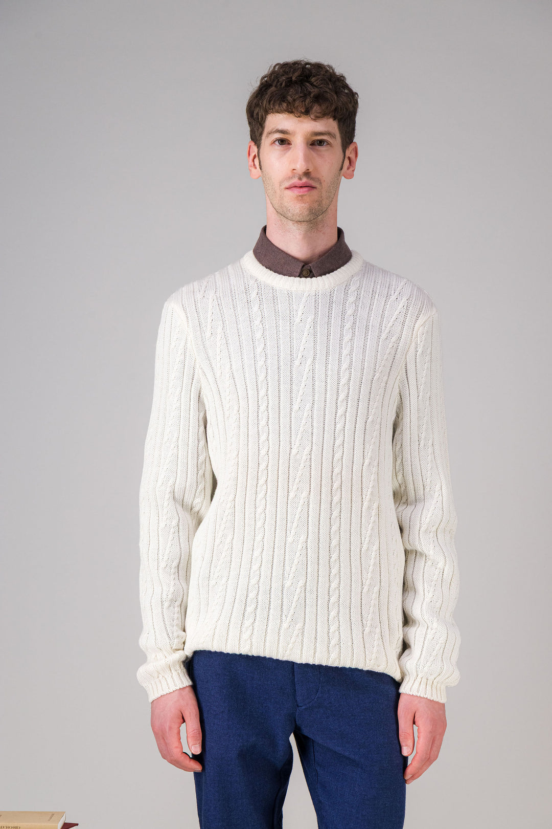 Navy wool cotton sweater