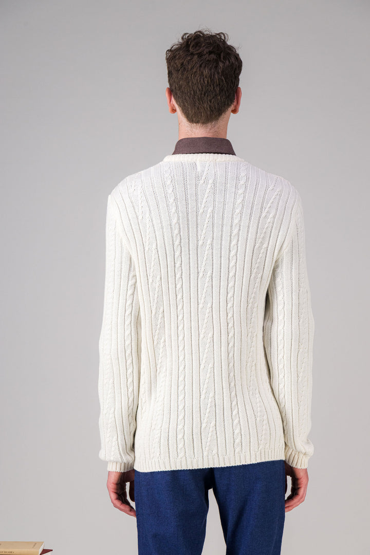Navy wool cotton sweater