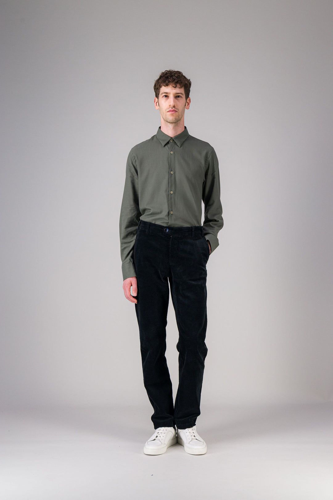 City pant in khaki corduroy