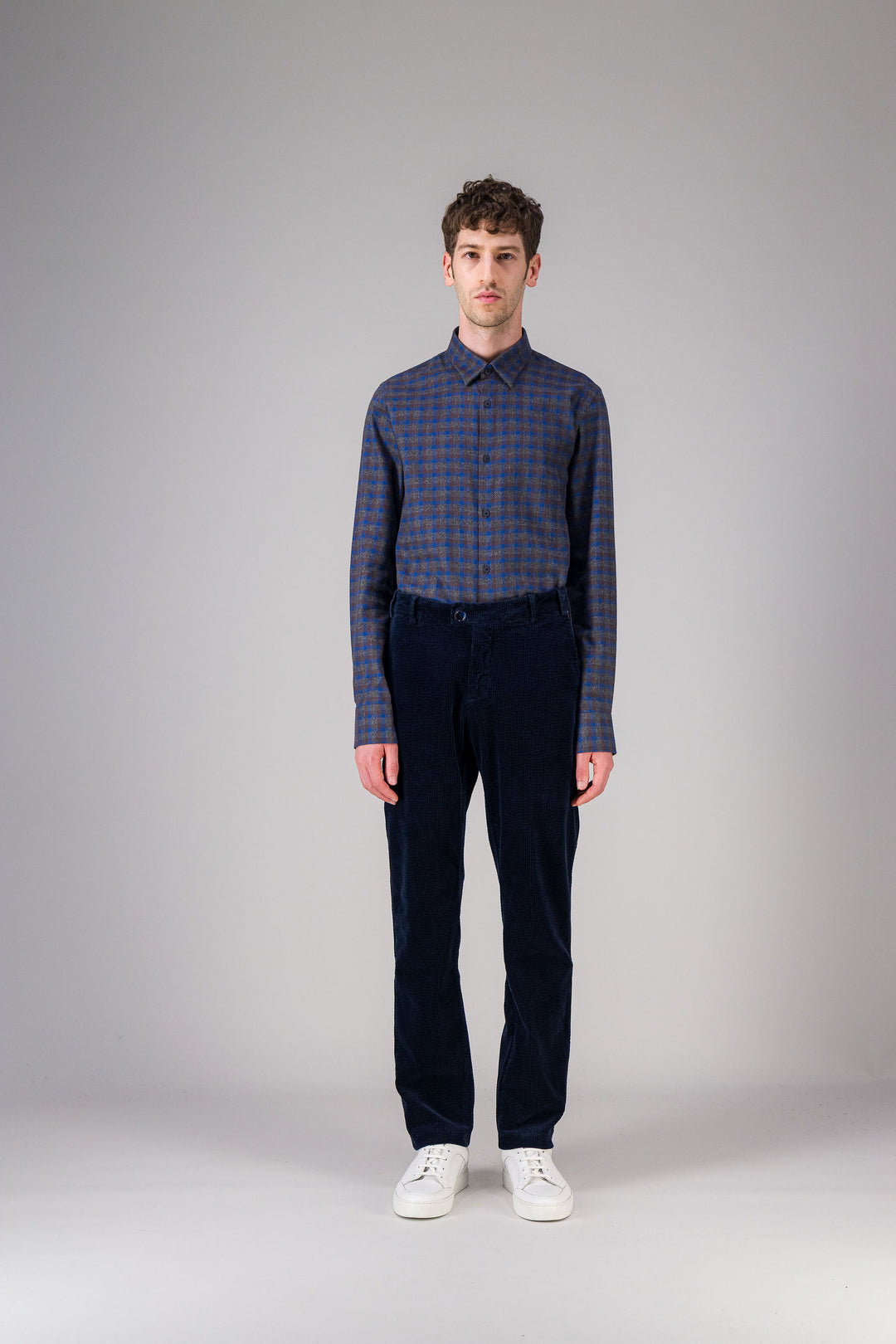 Heather navy light cotton shirt