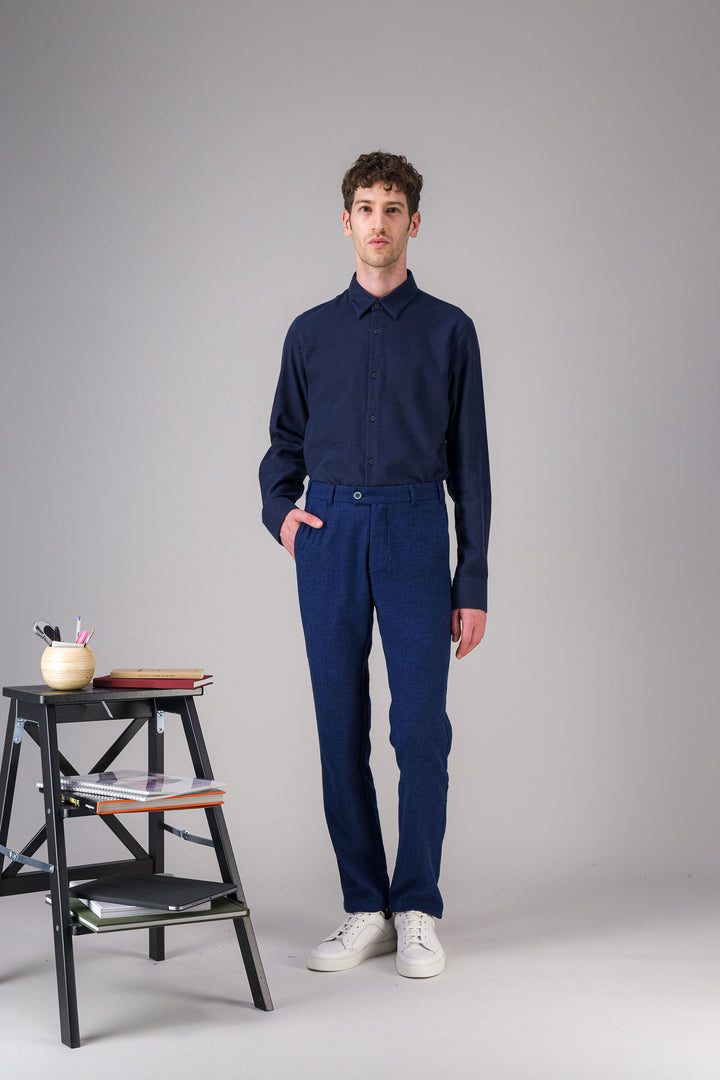 Heather navy light cotton shirt