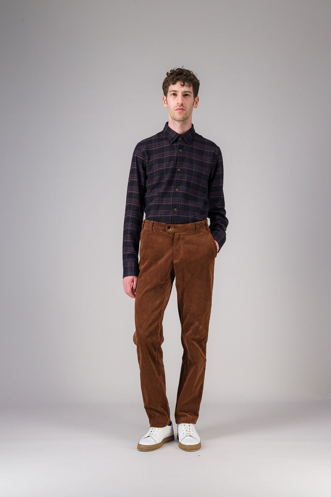 Heather navy light cotton shirt