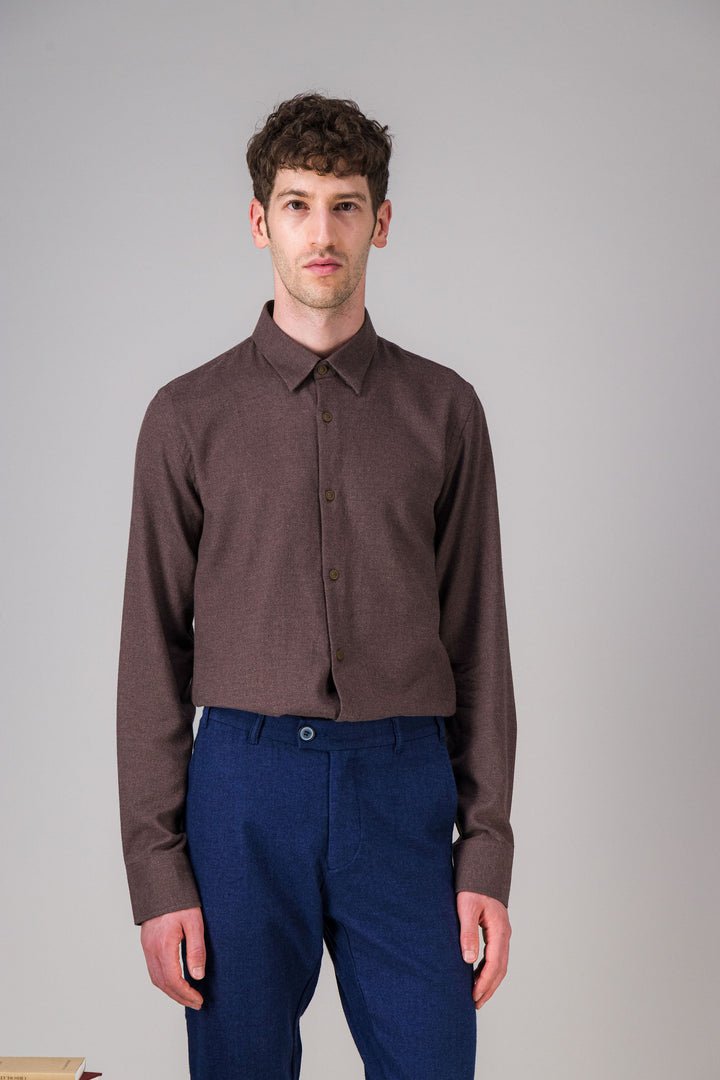 Heather navy light cotton shirt