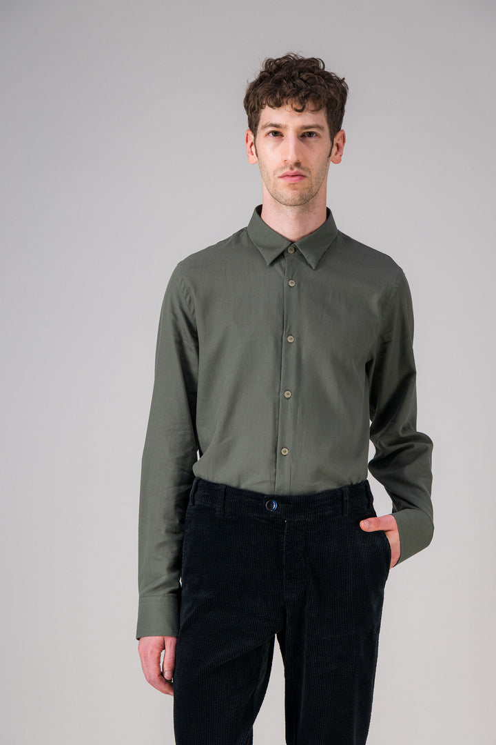 Heather navy light cotton shirt