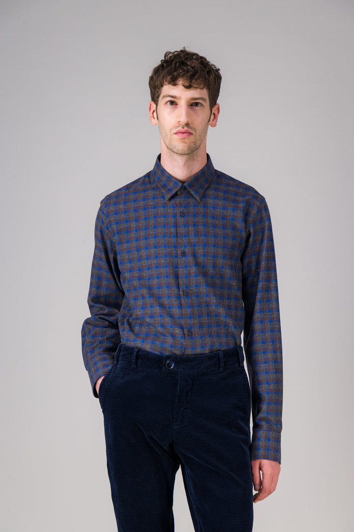 Heather navy light cotton shirt