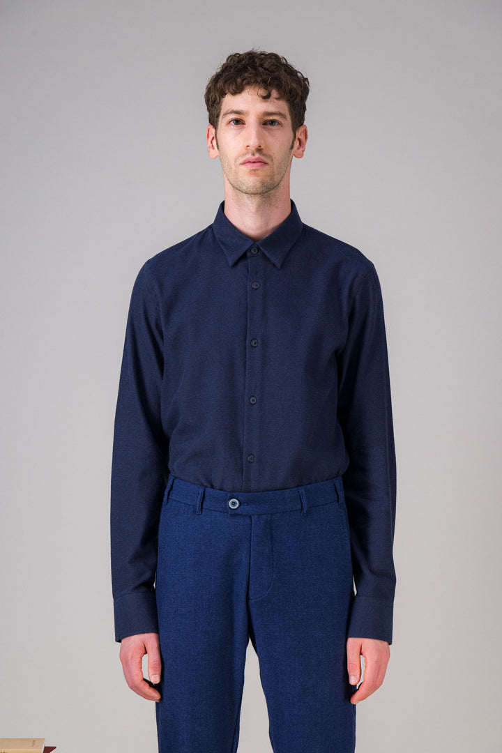 Heather navy light cotton shirt